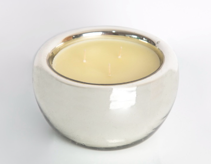 Vela aromática en burbuja de vidrio soplado