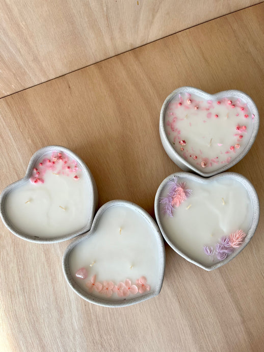 Vela Corazón Rosas